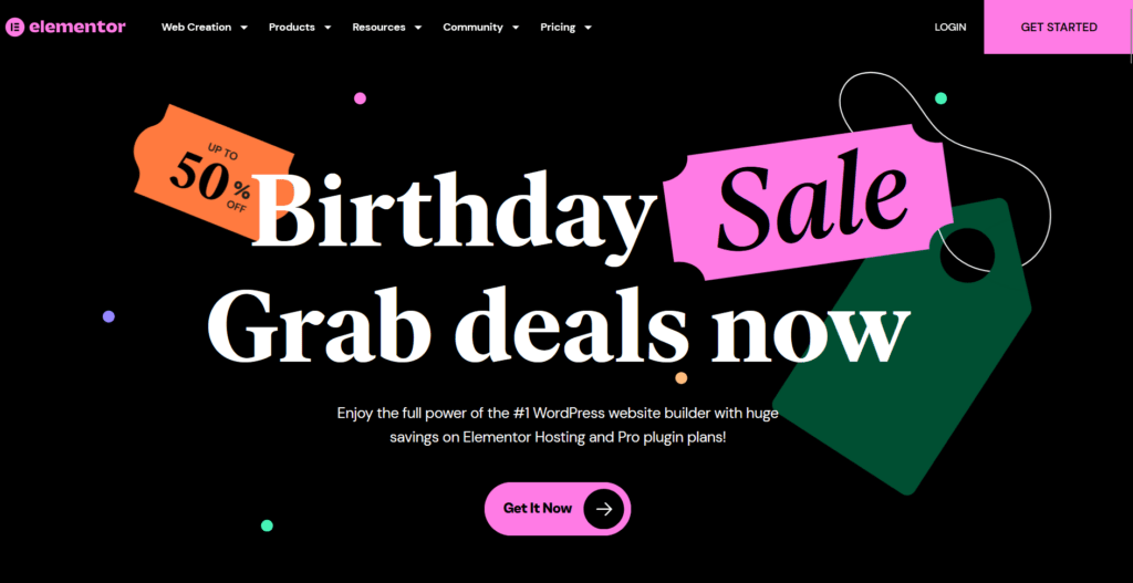 elementor birthday sale deal