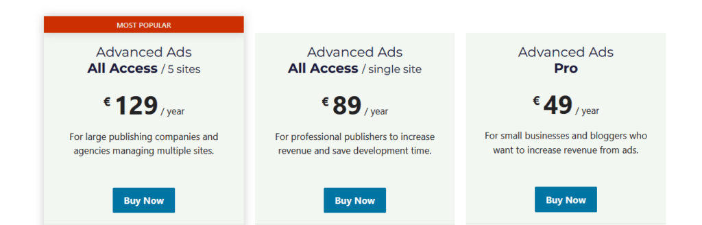 advanced ads pricing