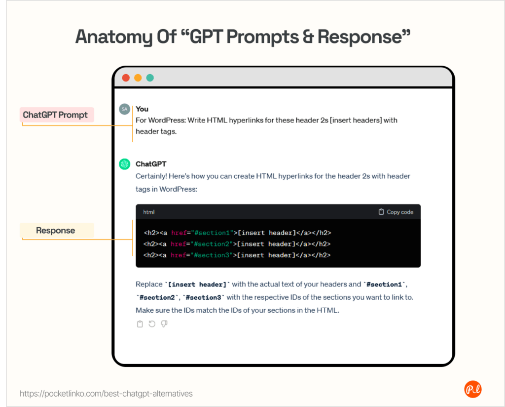 ChatGPT Prompt and response