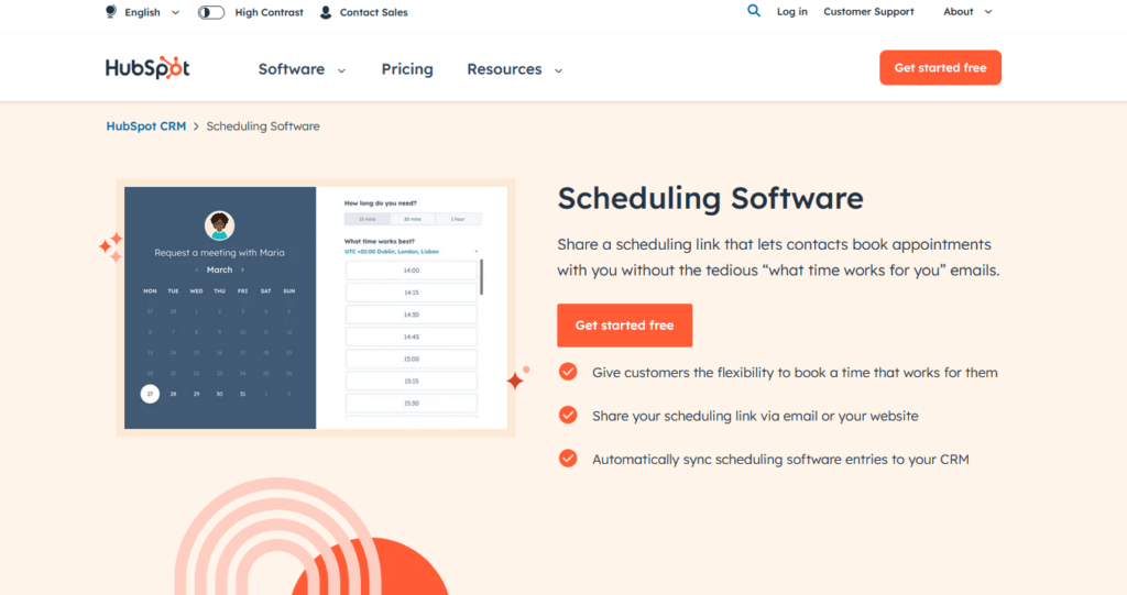 hubspot free scheduling software