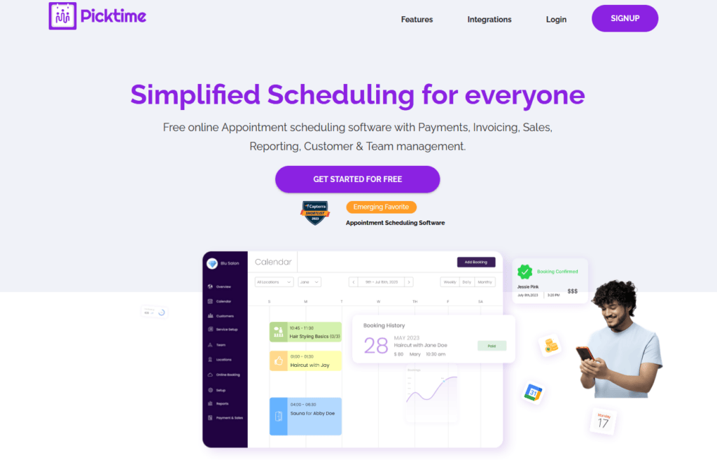 Picktime scheduling software